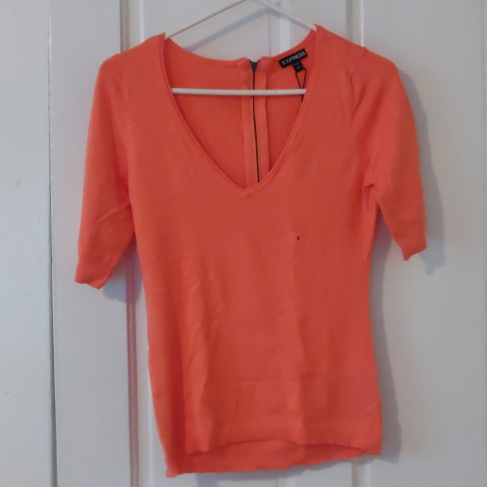 Coral knit top